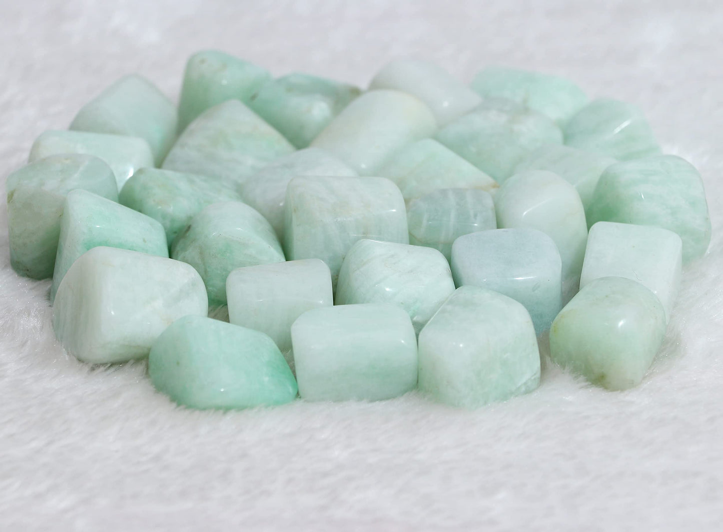 Crocon 1LB Amazonite Tumbled Stones and Crystals bulk 2000+ Carats Natural Crystal Kit for Reiki Healing Crystal Polished, Tumble Stones, Chakra Balancing, Reiki Gift, Home Decor Size : 20-25 mm