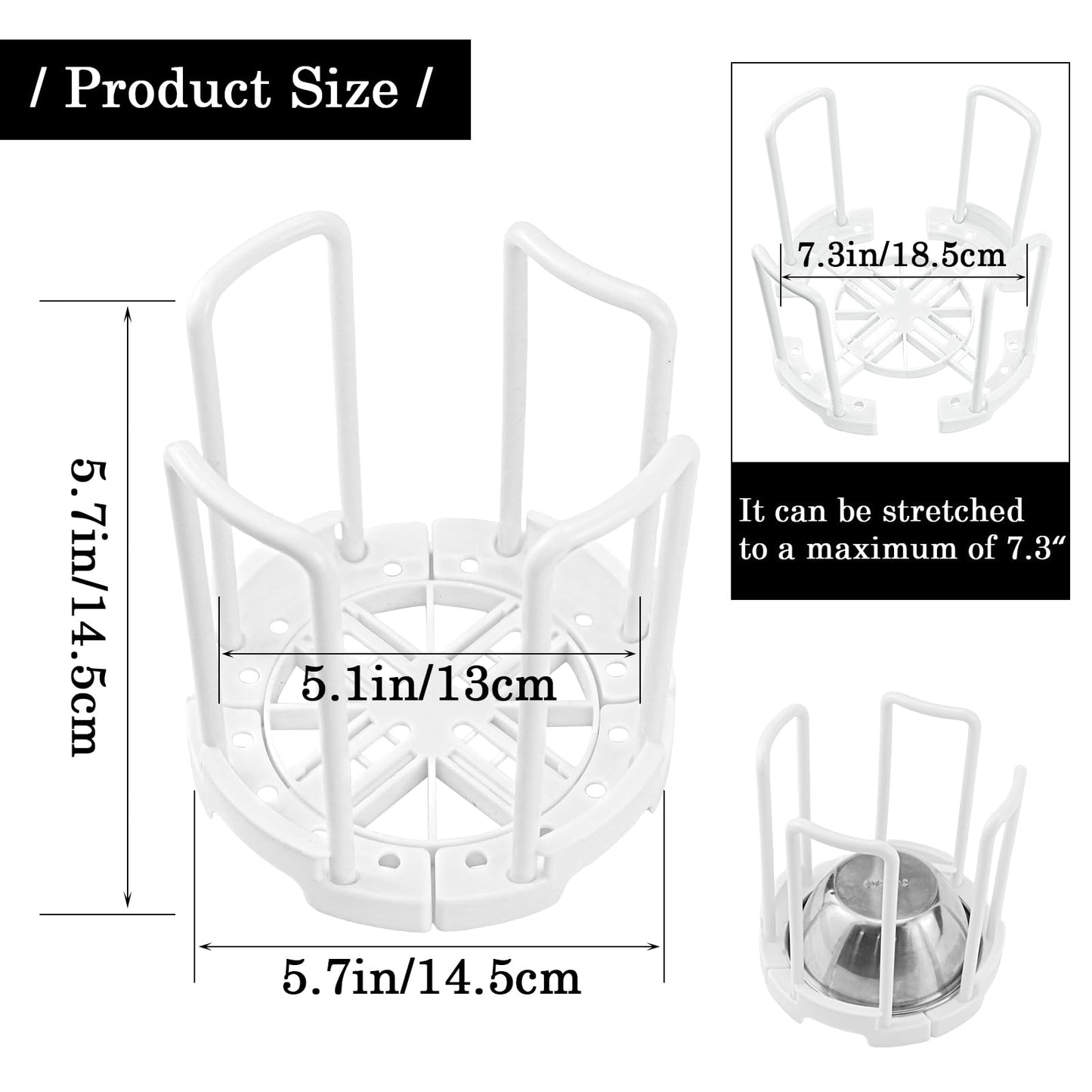 ZJIVQO Bowl Rack, Adjustable Plate Holders, Dish Holder, Plate Dish Rack with Handle for Kitchen Bowl Organizer