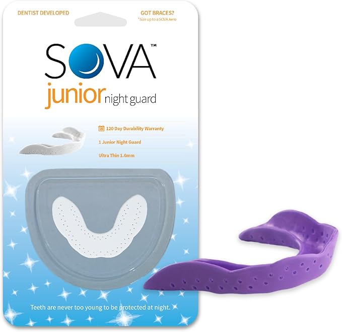 SOVA Junior Night Guard, Purple Punch - 1.6mm Thin - Custom-Molded Fit - Protects Against Nighttime Teeth Grinding & Clenching - FSA/HSA Eligible - Odor & Taste Free - Remoldable Up to 20 Times