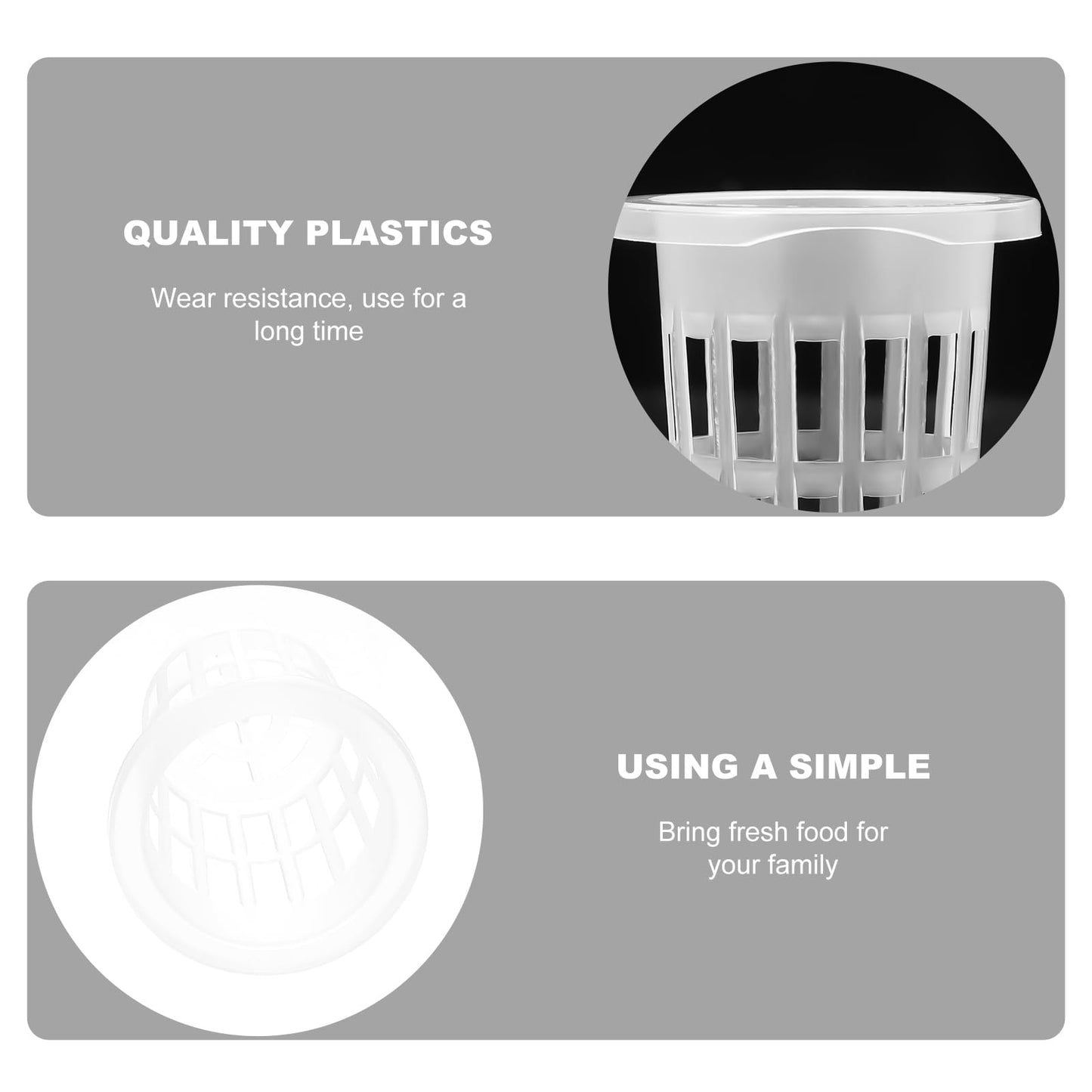 Angoily 1.5" Net Pots, 50PCS Plastic Hydroponic Net Pots Mesh Planter, Garden Hydroponic Nursery Baskets, White Planting Nursery Grow Basket Supplies, Flower Pot Cup