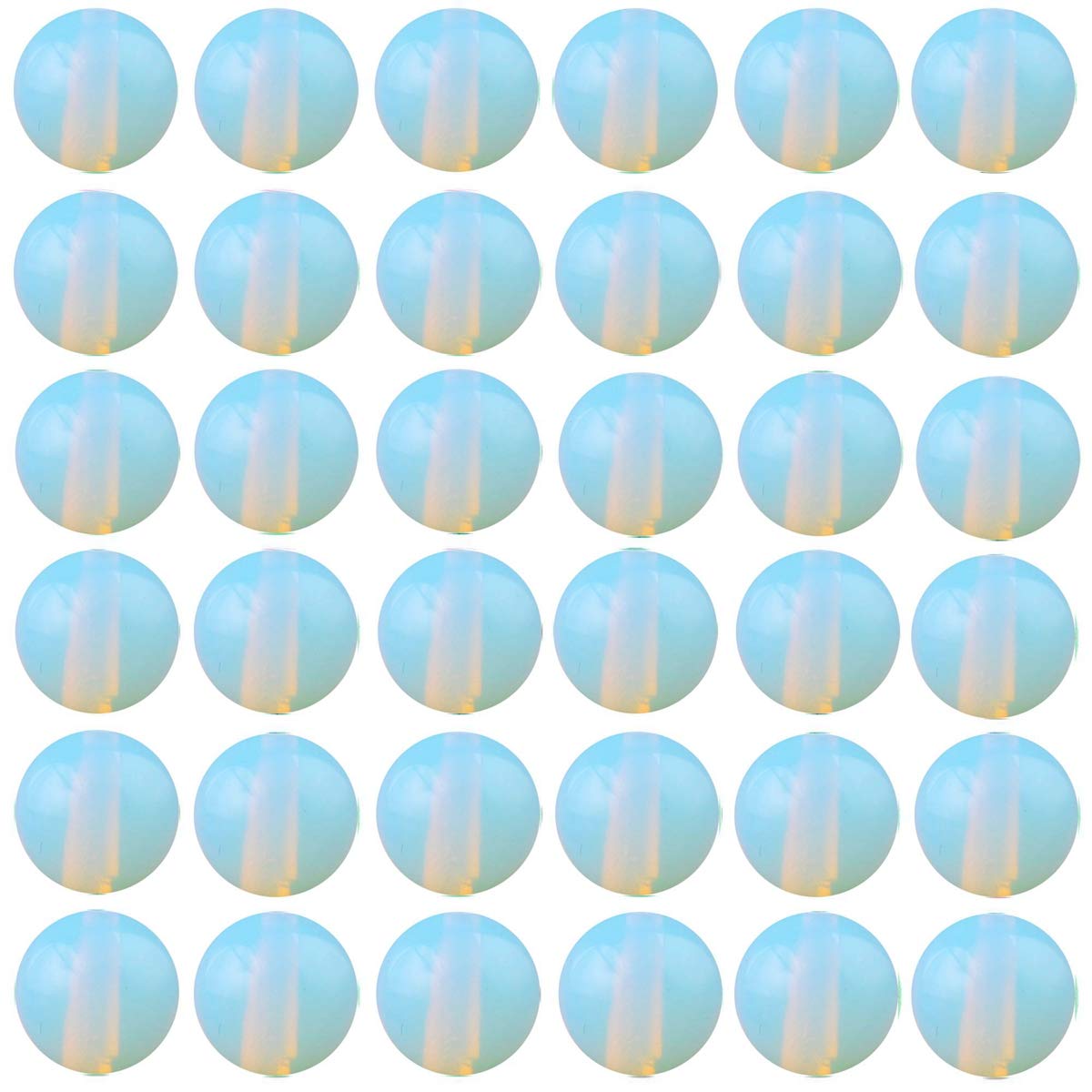 Stone Beads 100pcs 8mm Opal Round Stone Beading Loose Gemstone Hole Size 1mm DIY Smooth Beads for Bracelet Necklace Earrings Jewelry Making (Opal, 8mm)