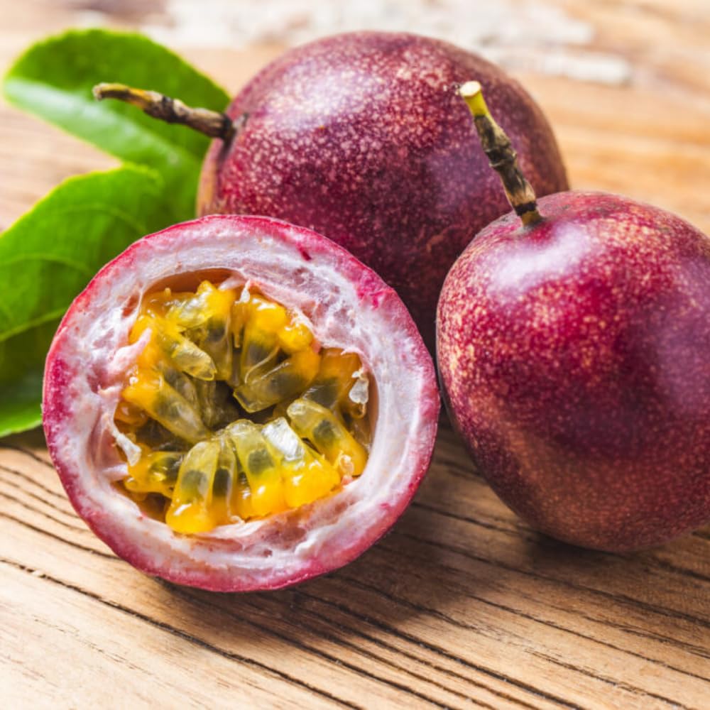 Purple Passion Fruit Tree Live Plant 1-2 Feet, Passionfruit Plant in Gallon Pot, High Yield, Fast Growing, Outdoor Garden Planting, No Ship to CA