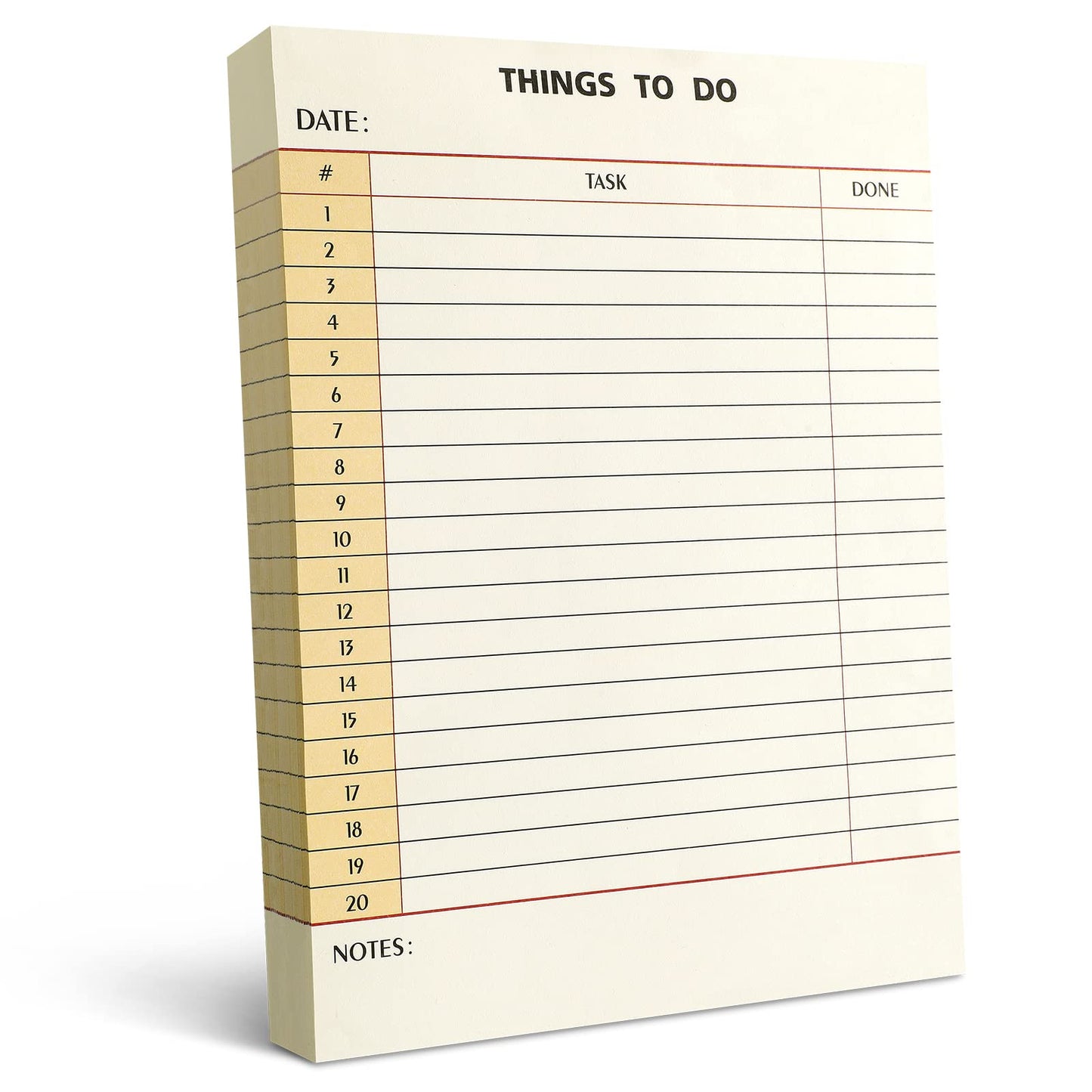 Spakon 300 Sheets Daily to Do List Notepad Notebook Library Card to Do Planner Checklist Memo Writing Pad Schedule Reminder Office Homework Planner for Task, 6" x 8(Retro,Beige)
