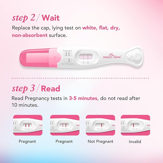 Easy@Home Early Pregnancy Test: Early Results & Reliable Accurate - Early Detection Pregnancy Tests with Curved Handle - Instant Readings in Minutes | 3 Sticks & 6 Free Strips