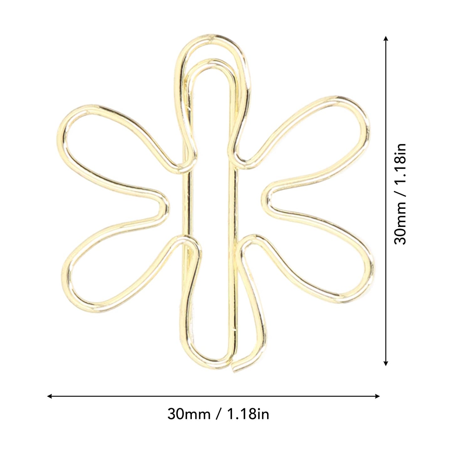 100Pcs Funny Planner Clips Cute Paper Clips Innovative Cute Design Anti Electroplating Process Gold Paper Clips for Office Home School (Floral Print)