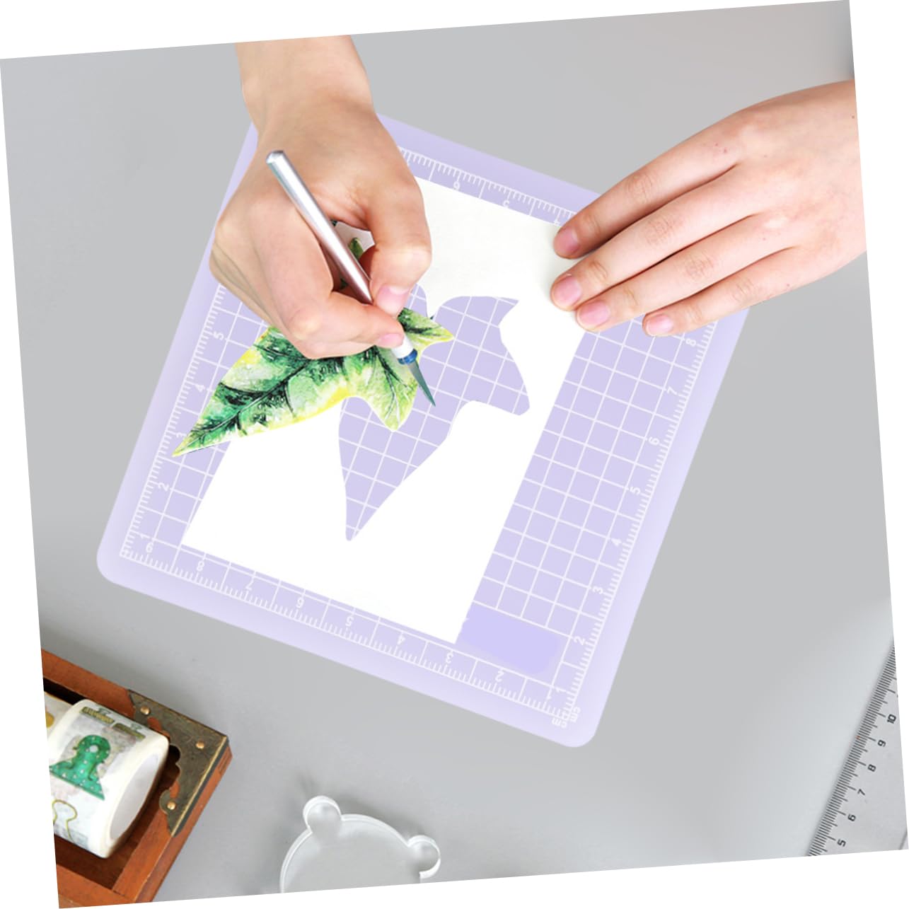 ARTIBETTER 3pcs PVC Cutting Mat Translucent Grip Fabric Quilting Cut Mat Durable Non Slip Square Cutting Mat Pad for Scrapbooking Sewing 6x6cm 8x8cm 10x10cm