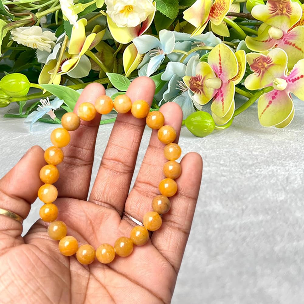 Crystal Treasure 8mm Golden Healer stone Round Beads Stretch Bracelet