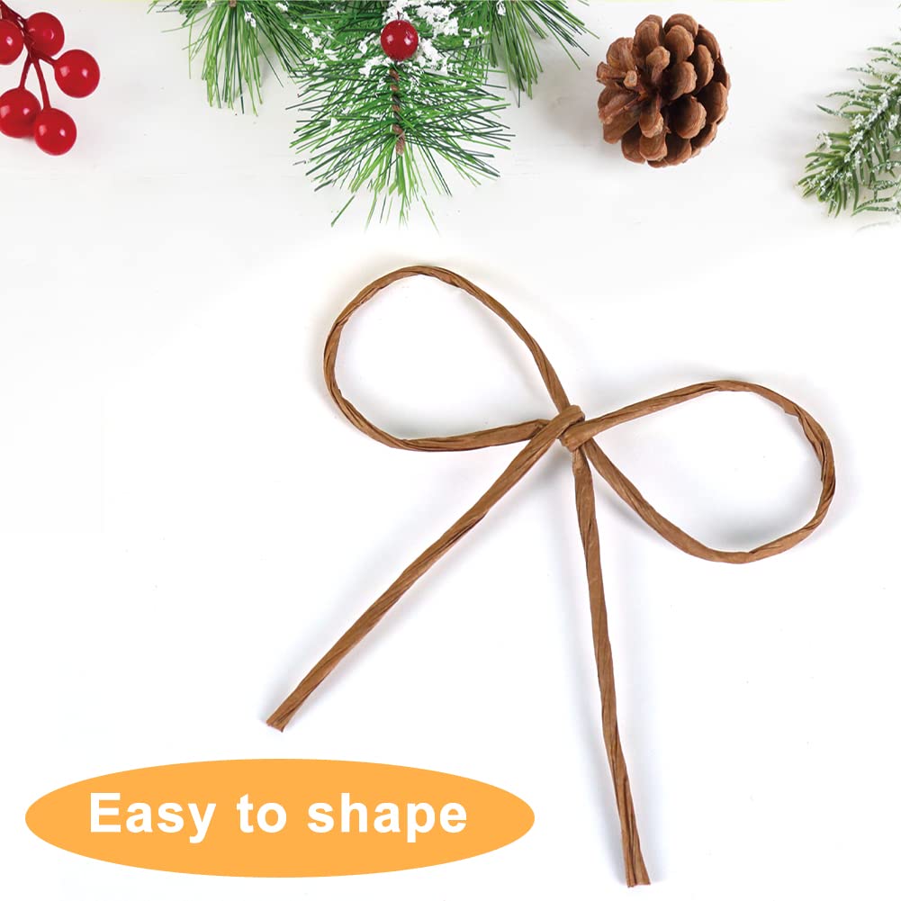 Brown Floral Wire, 656 Feet 2mm Paper Covered Bind Wire for Floral Bouquets, Flower Crowns, Wreath Making, Christmas Ornaments, Wedding Decorating, Crafts