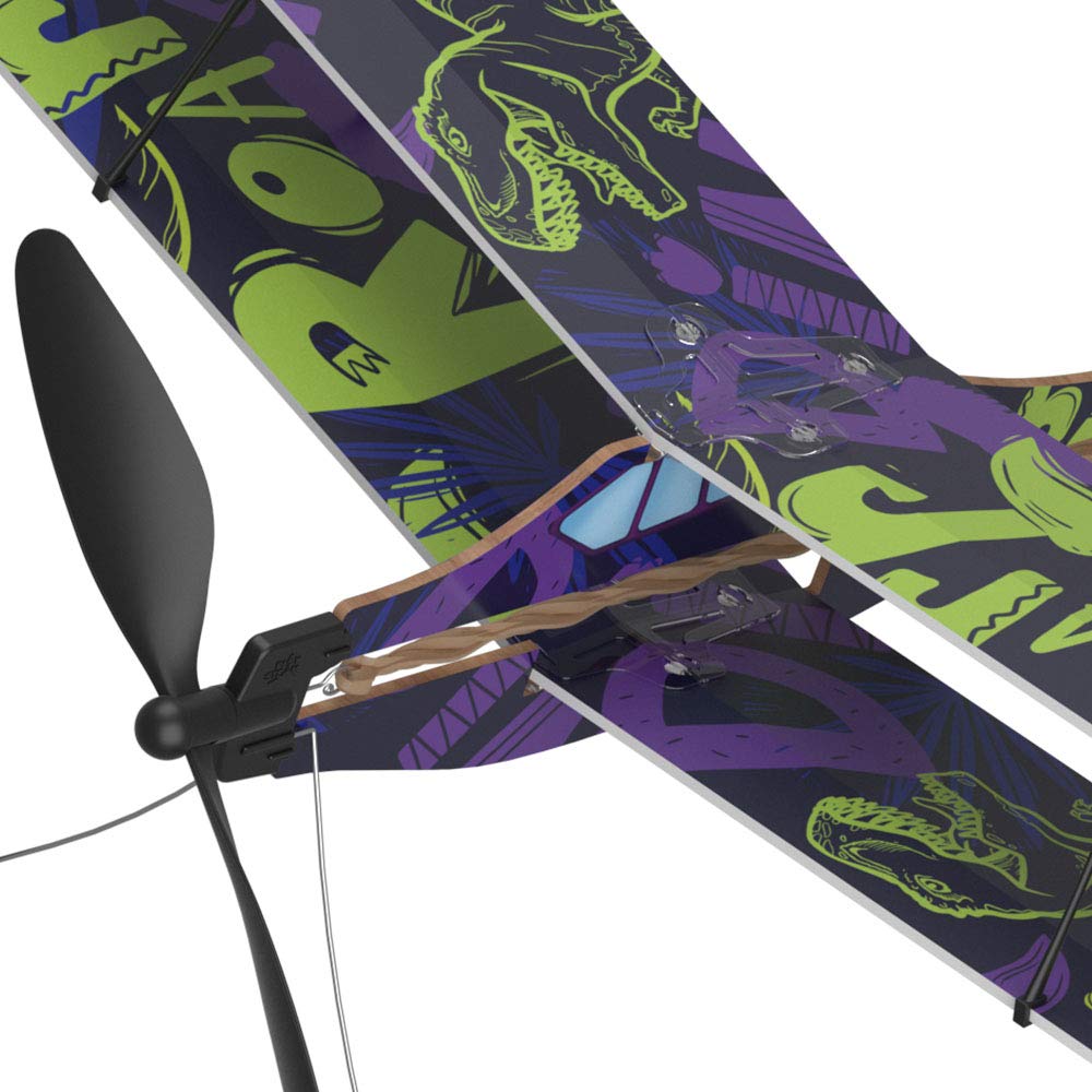 PLAYSTEM Rubber Band Aeroplane Biplane STEM Kit- Xmas Gift for Boys & Girls
