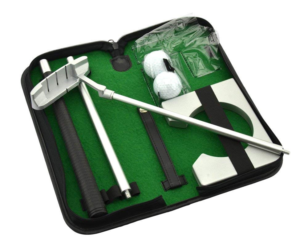 Neon Executive Gift Portable Golf Putter Set Kit with Ball Hole-Cup for Travel Indoor Golf Putting Practice