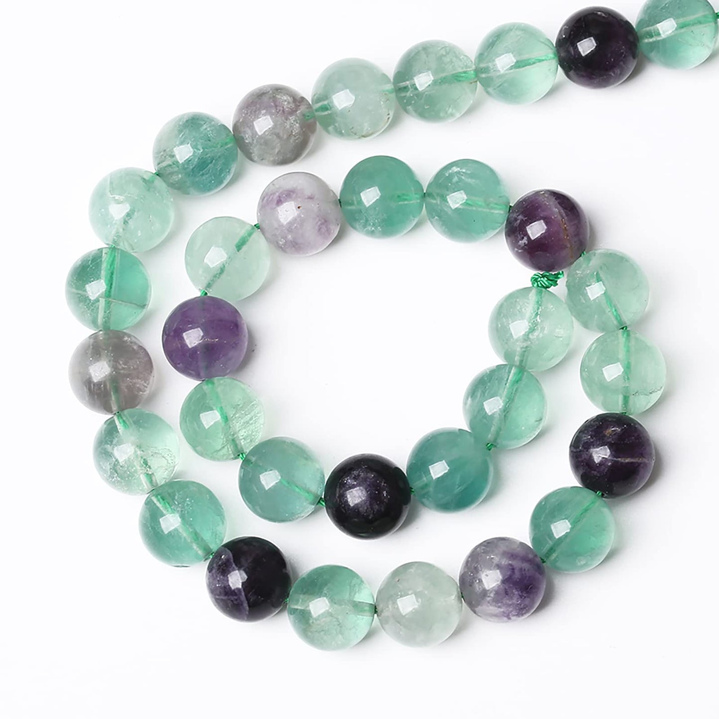 61pcs 6mm Natural Stone Beads Fluorite Gemstone Round Loose Beads for Jewelry Making DIY Bracelet Necklace 15"