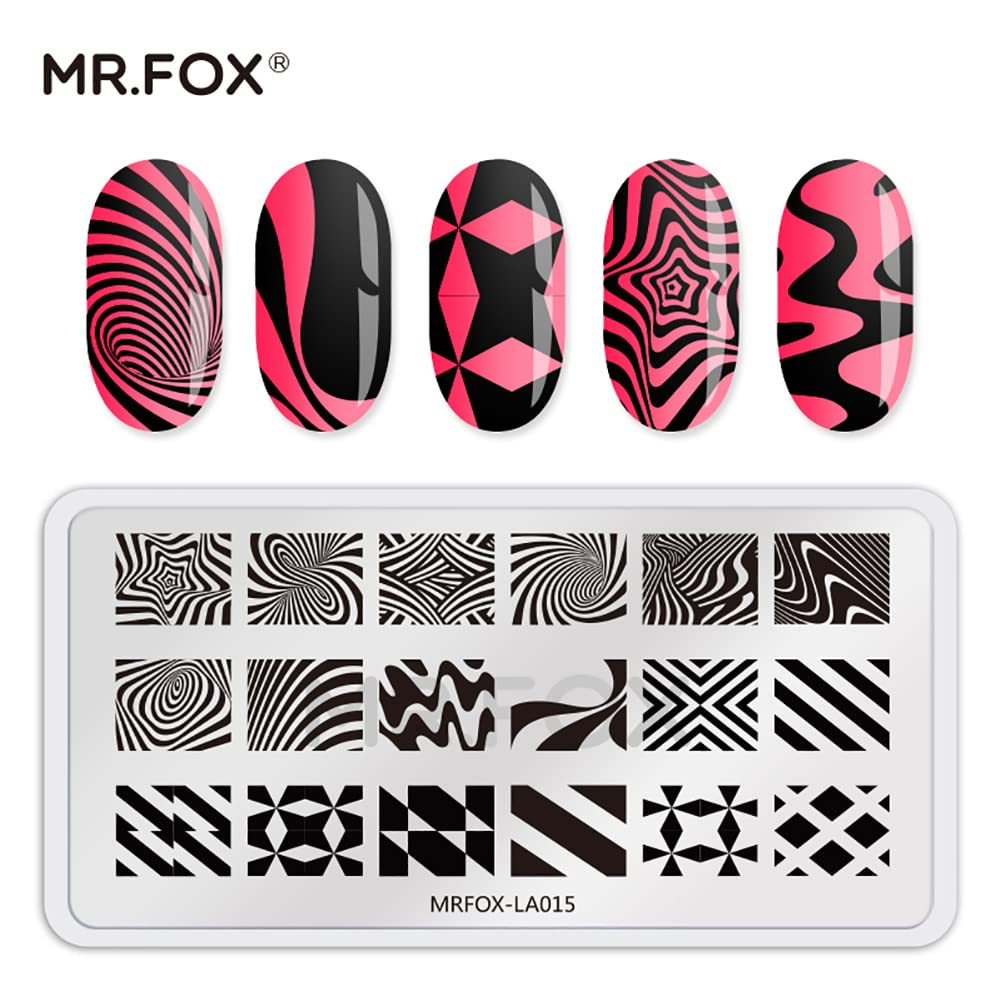 MR.FOX Nail Stamping Plate Set, 5Pcs Nail Art Stamp Kit Templates for Women with Plenty of Images