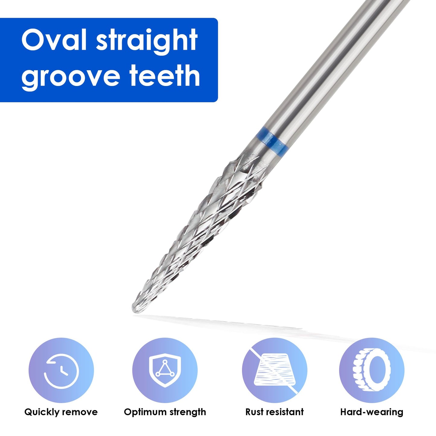 Qunzhao Tungsten Steel Nail Drill Bits, Professional Manicure Tools (03 M-Conical ball bit)