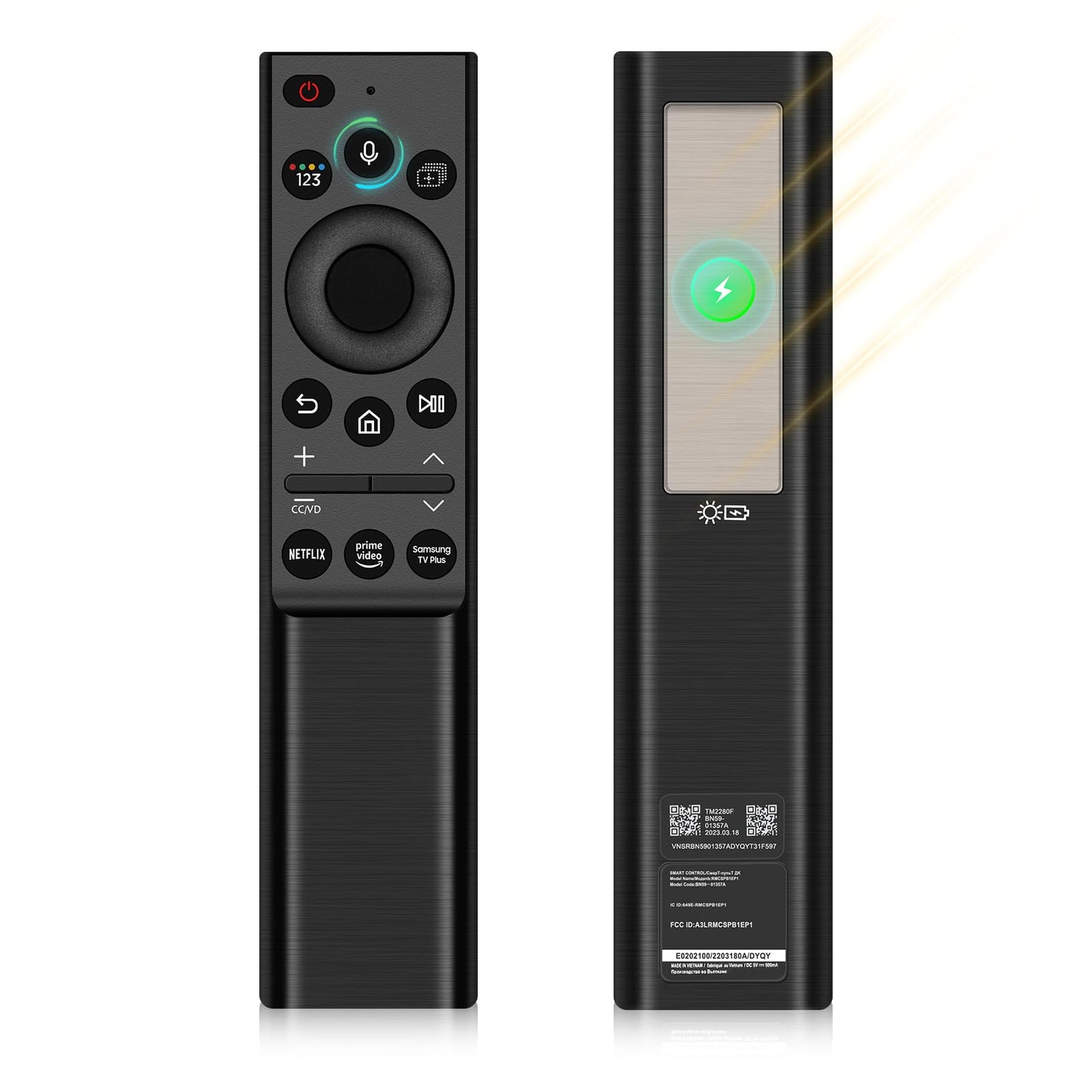 BN59-01357A BN59-01357F Solar TV Remote Replacement for Samsung Smart TV Remote Control with Voice and Rechargeable Solar,The Frame Neo QLED 4K/8K UHD Smart TVs