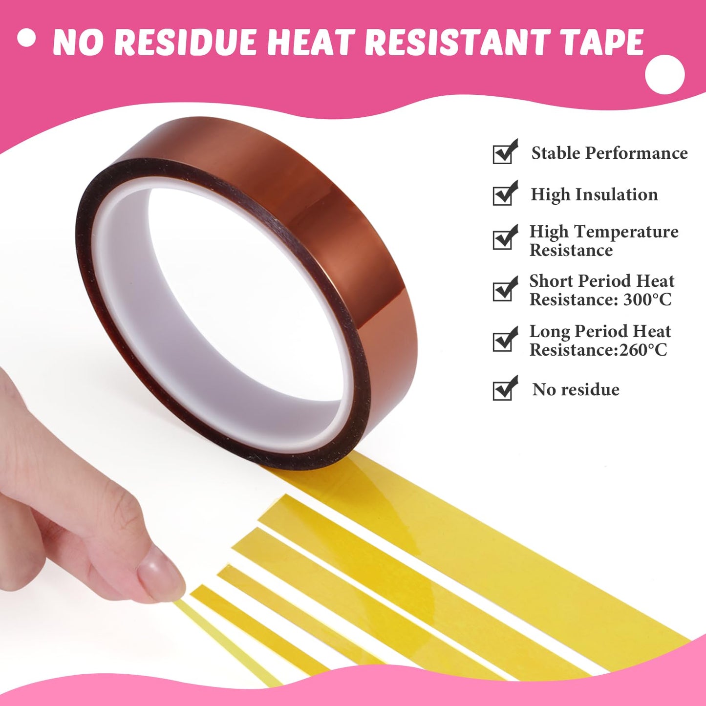 Kosiz 20 Pcs Heat Tape Dispenser Set 6 Multi Size Heat Tape for Sublimation 2 Press Gloves Resistant with Silicone Bumps Mini Cutter Pen Set Nonskid Weighted Base Holder(Rose Red)