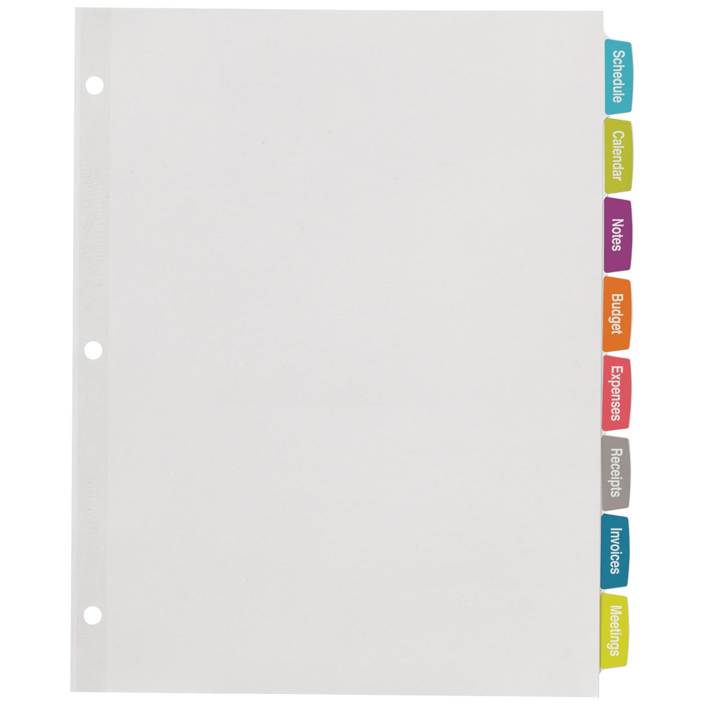 Avery Big Tab Printable White Label Dividers for 3 Ring Binders, 8 Tabs per Set, White, Great for Office Supplies, School Supplies, Organizing, and More (4 Sets of 14433)
