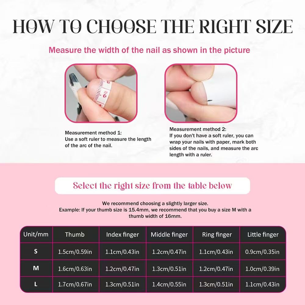 Threelegscat Square Handmade Press on Nails Medium Nails Press Ons With 3d Flower and French Tip Design Reusable Fake Nails for Women for Spring and Holiday 10pcs M Size Pattern S1107