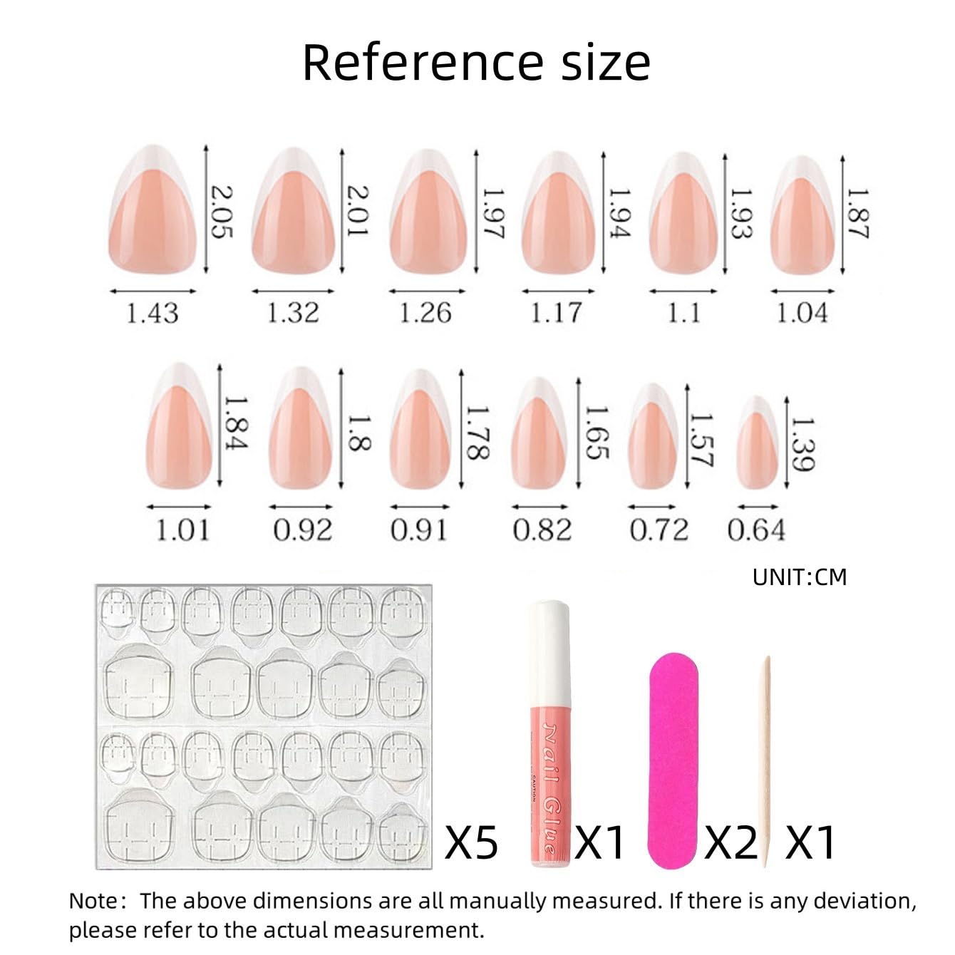Pre-Design Nude Base White Gel French Nail Tips, French Tip Press On Nails Short Almond Shape, Basic Fake Nails With Glue Tabs 240 Pcs/Set
