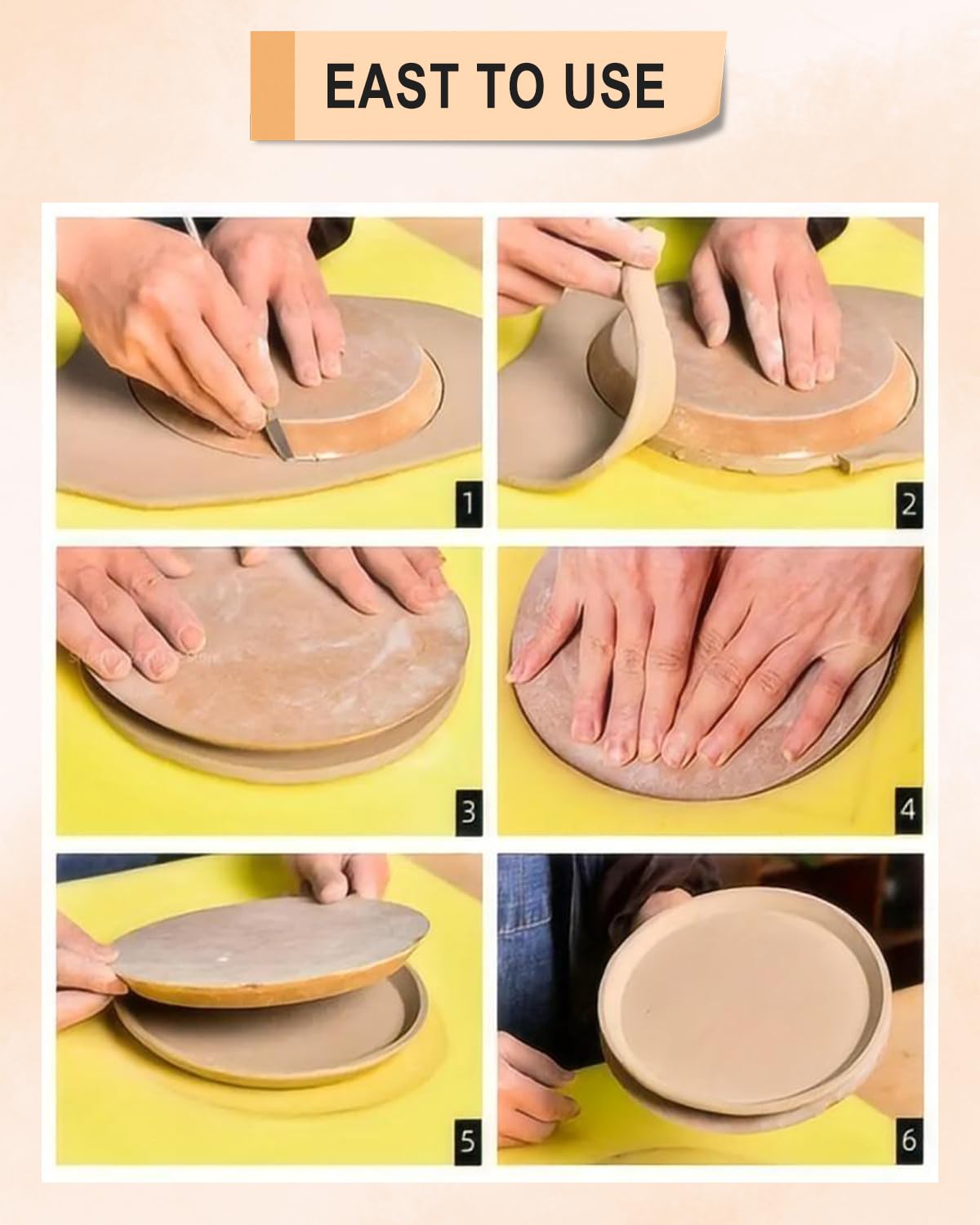 eZAKKA Pottery Molds for Clay Slump for Pottery Ceramic Plate Tools for Handbuilding Dish Plate, 5 Shapes