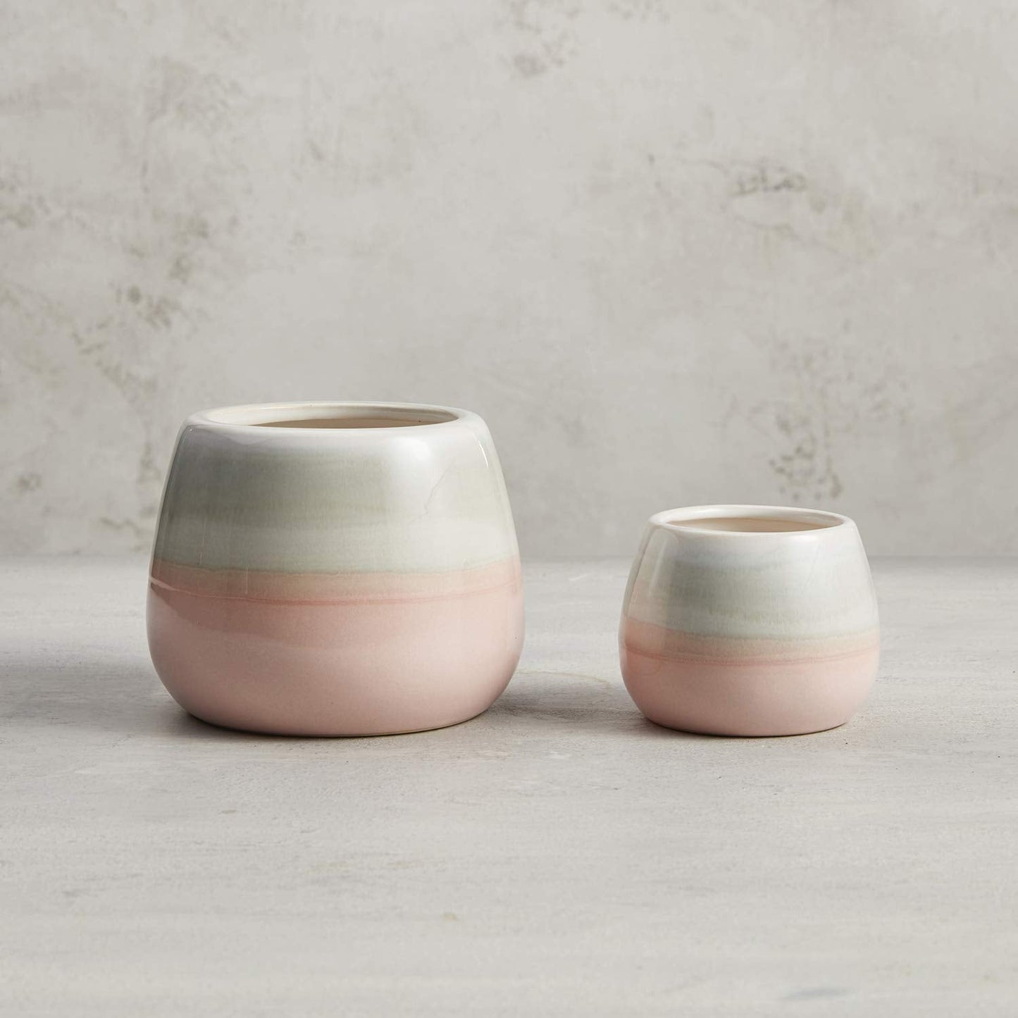 47th & Main Ceramic Decorative Pot, 4" Tall, Pink/Grey