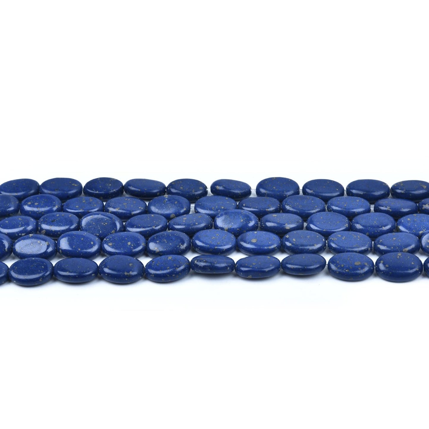HAAMIIQII 12x8mm Lapis Lazuli Oval Stone Spacer Beads, Loose Gemstone Beads for Jewelry Making, DIY Bracelet, Necklace, Healing Crystal 15 Inch (33pcs)