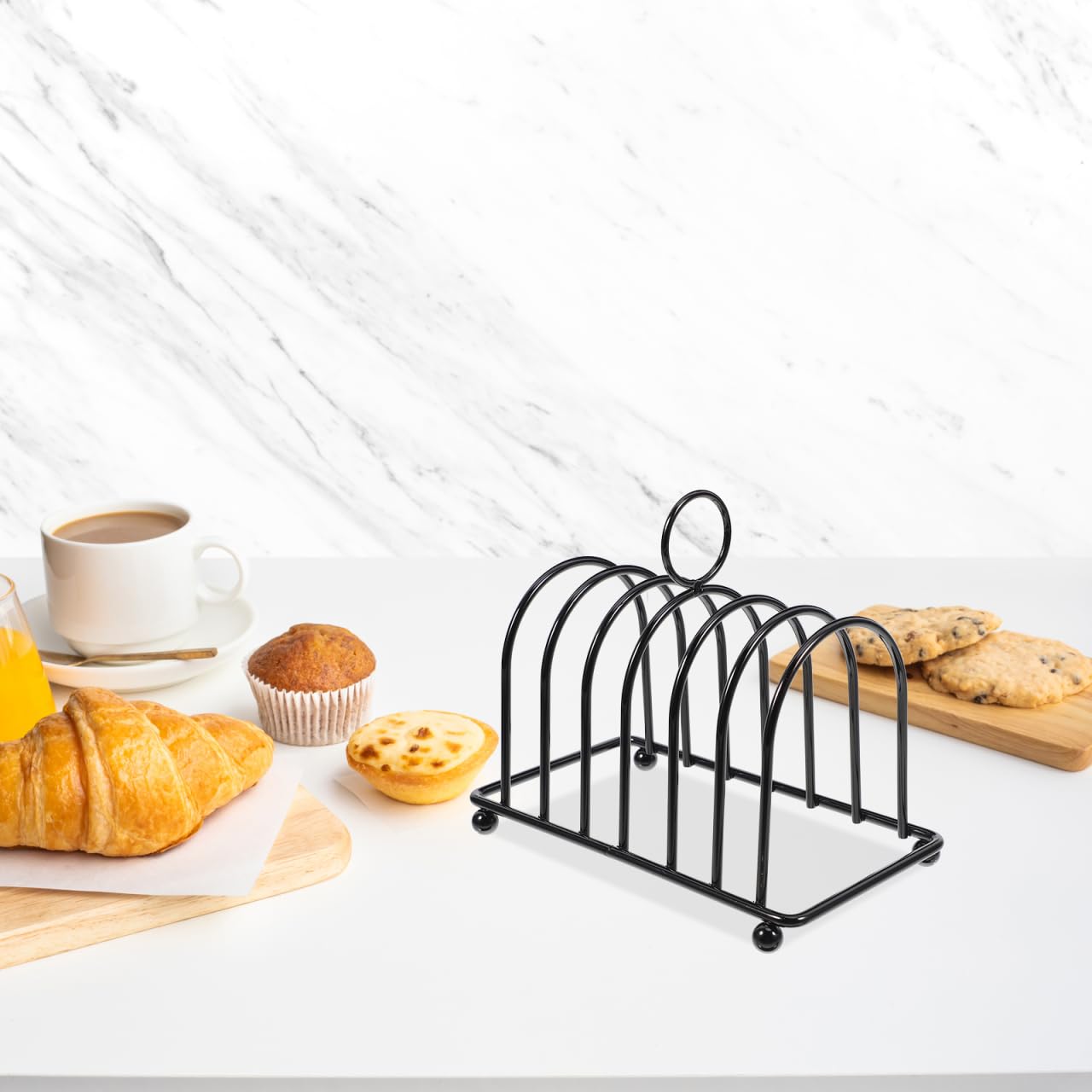 PartyKindom Stainless Steel Multifunctional Bread Rack Toast Holder Rack for Kitchen and Dining Room: Multi-Functional Toast for Sliced Bread and Book Storage Space-Saving