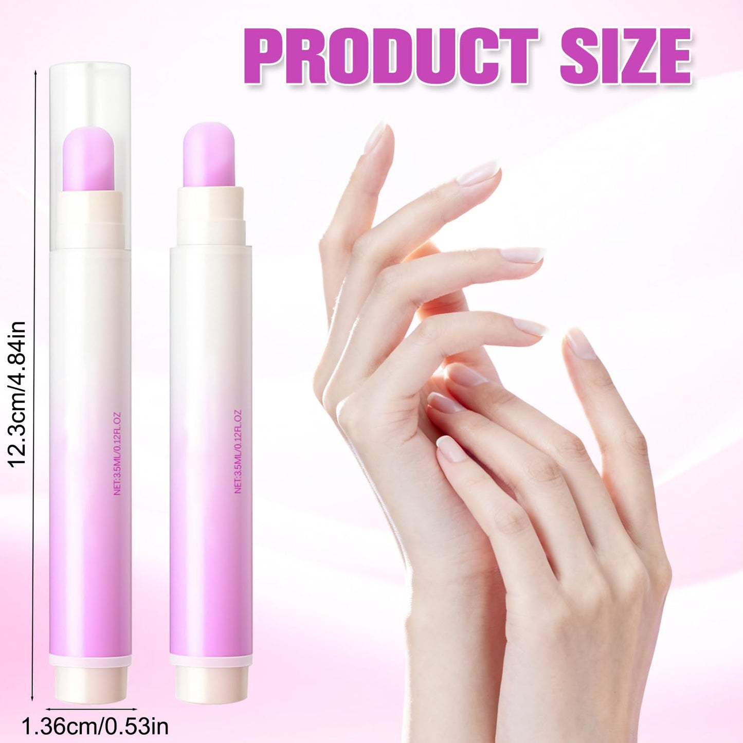 2PCS Glintor 3-in-1 Nail Care Pen with Ceramic Tip Cuticle Pusher, Professional Cuticle Remover and Moisturizer for Hangnails, Dry and Damaged Nails