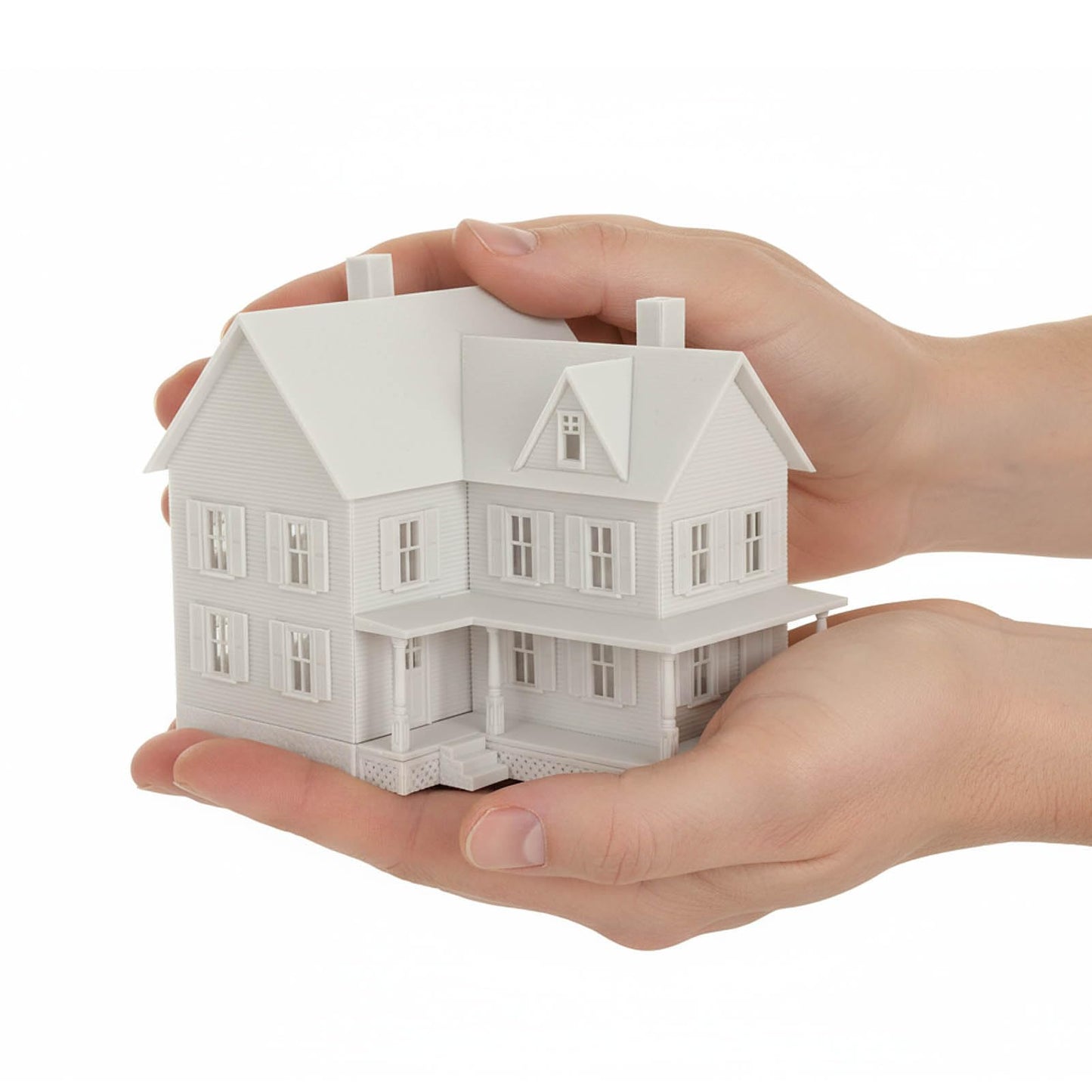HO Scale Model Blank Village Two-Story House Kit Unassembled Christmas Building for Model Railroad (JZHO6871JJ)