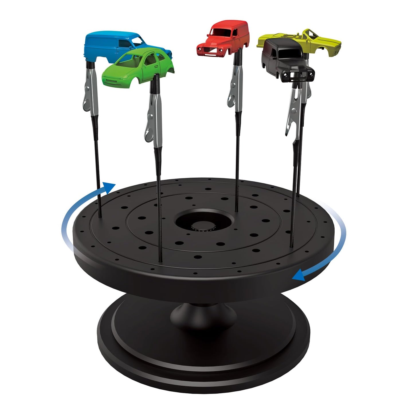 Evemodel 360° Rotatable Spray Work Painting Stand with 10PCs Alligator Clips Stick Set Modeling Tools for Airbrush Hobby Model Parts