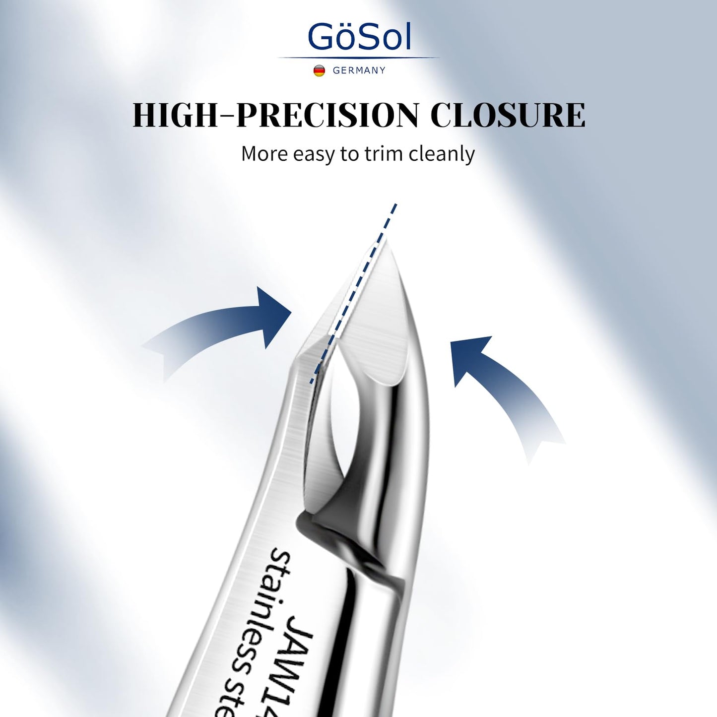 Pro Cuticle Trimmer - Stainless Steel Cuticle Nippers Scissors 1/2 Jaw Ultra-Sharp Cuticle Remover Cutter for Manicure Tool, Includes Black Leather Case