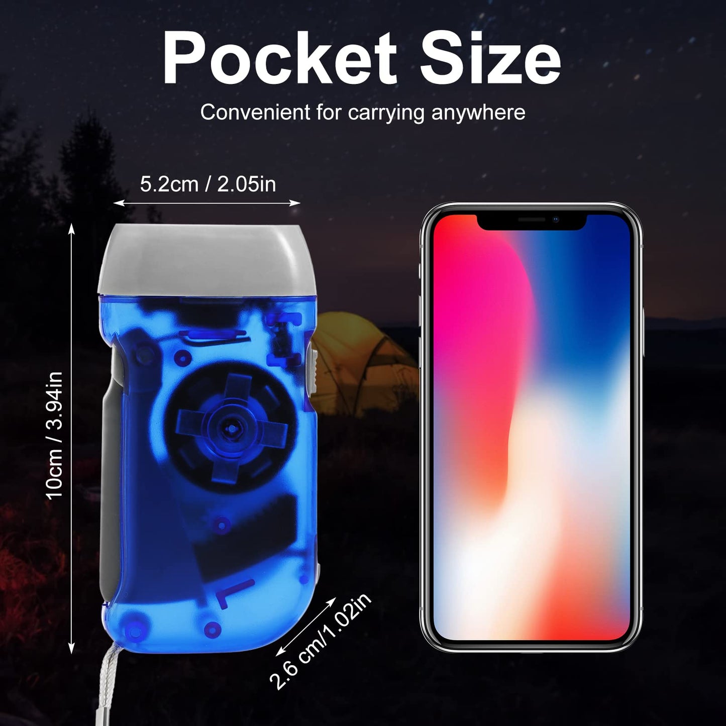 Leelosp 48 Pcs Hand Crank Flashlight No Battery Required Cranked Flashlight Manual Press Flash Light Squeeze Light for Camping Hiking Power Outage Gift (Red Blue Yellow Gray)
