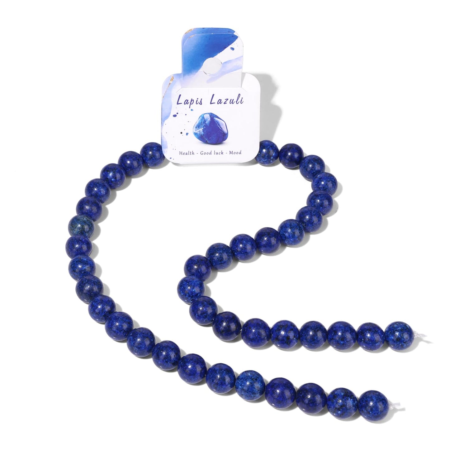 40pcs 10mm Natural Lapis Lazuli Gemstone Beads Healing Crystal Round Loose Stone Beads for Jewelry Making, Crystal Stone Beads for Bracelets Necklace Earrings Making