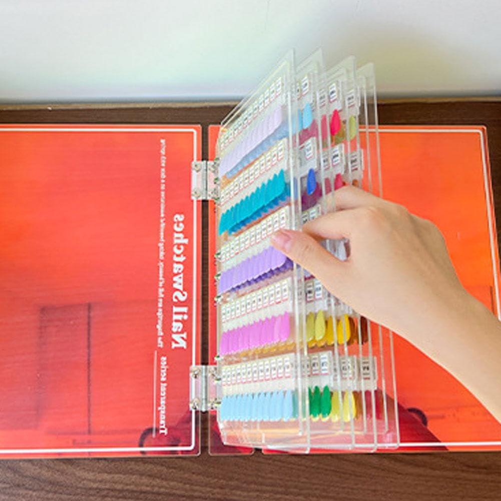 180pcs Magnetic Nail Swatch Book, Nail Color Display Book Nails Swatch, Professional Nails Art Salon Design Display Booklet for Manicurist, Removable Blank NailSample Dis-play Organizer Booklet