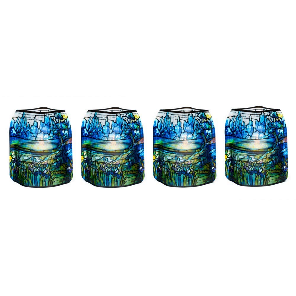 MODGY Luminary Lanterns Floating LED Candles with Batteries Included - Luminaries are Great for Weddings, Parties, Patios & Celebrations of All Kinds (Iris), Pack of 4