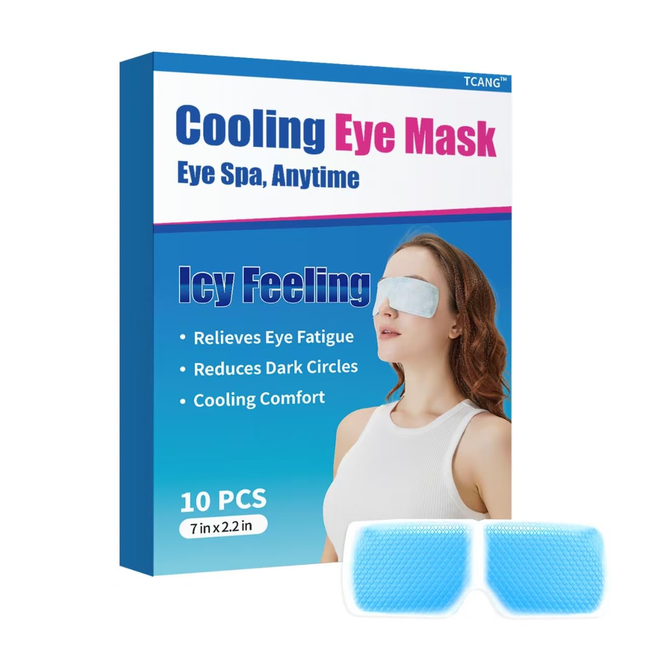 Disposable Instant Cooling Gel Eye Masks, Soothing Relief for Tired Eyes & Cooling Sensation, Eye Patches for Puffy Eyes,10 Packs