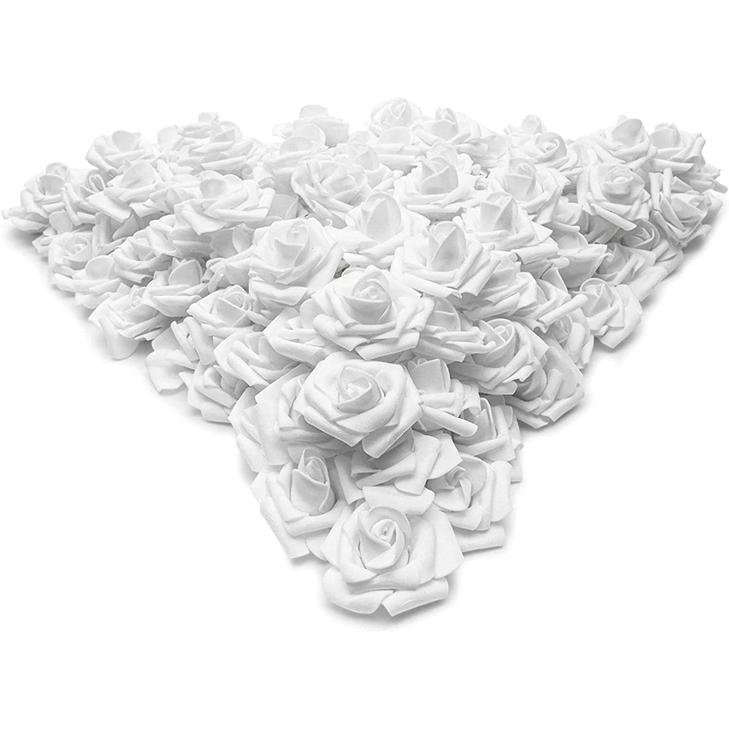 Bright Creations Fake Foam Flower Heads - 2-Inch White Stemless, 200 Pack - Artificial Flowers Bulk for Crafts & Decor