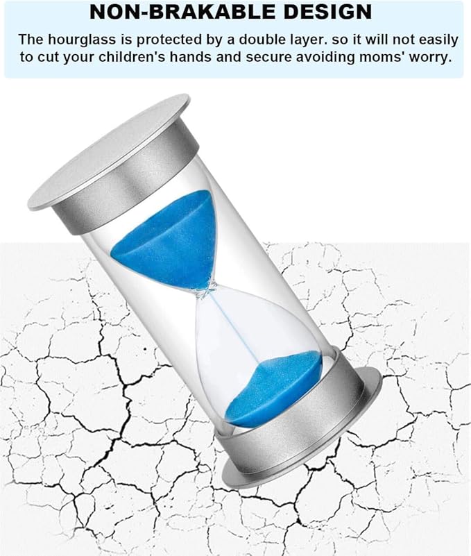 SuLiao 30 Second Timer for Kids, Large Durable Hourglass Sand Clock, Plastic Blue Sand Watch 30 Sec for Games Classroom