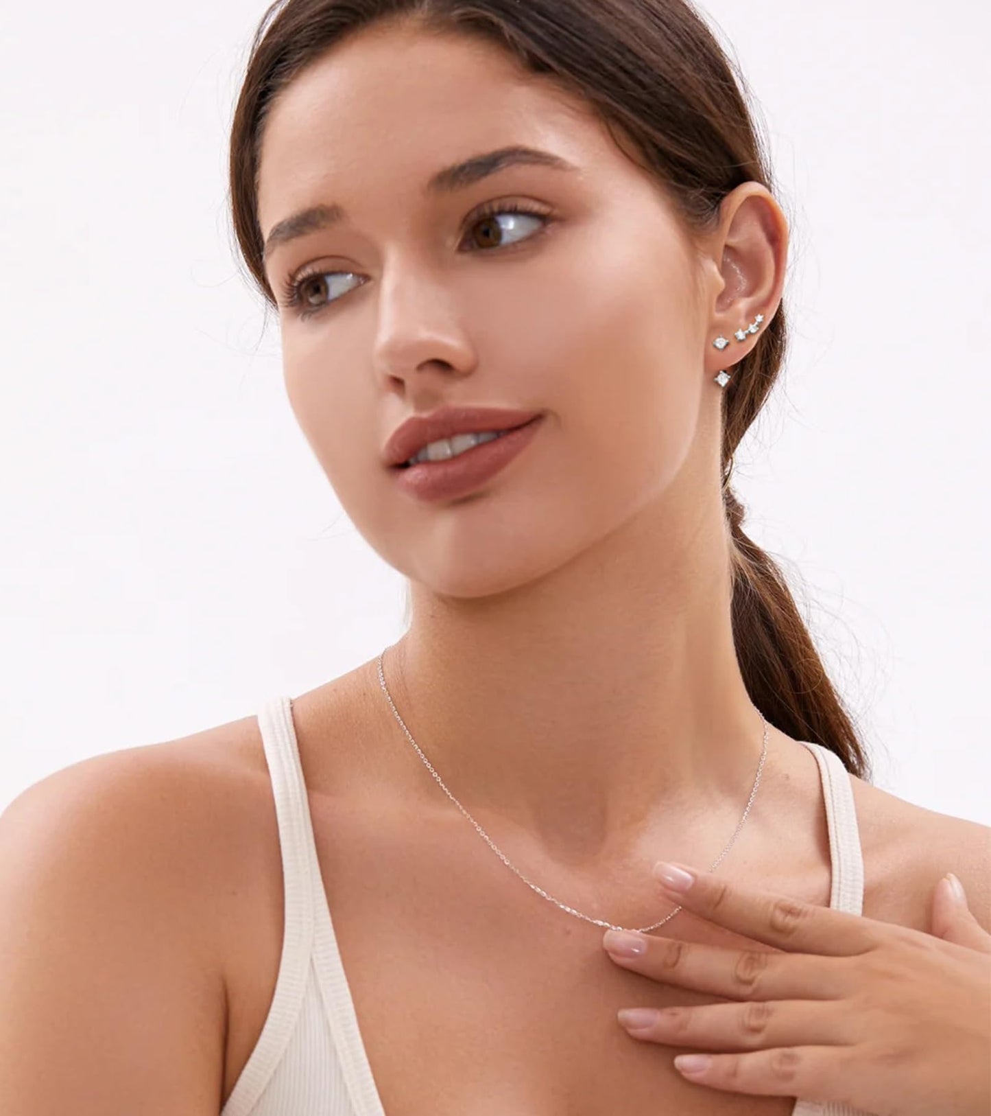 Stud Earrings for Women, 6 Pairs Hypoallergenic Cartilage Earrings for Multiple Piercing, Dainty Small Stackable Earrings Set