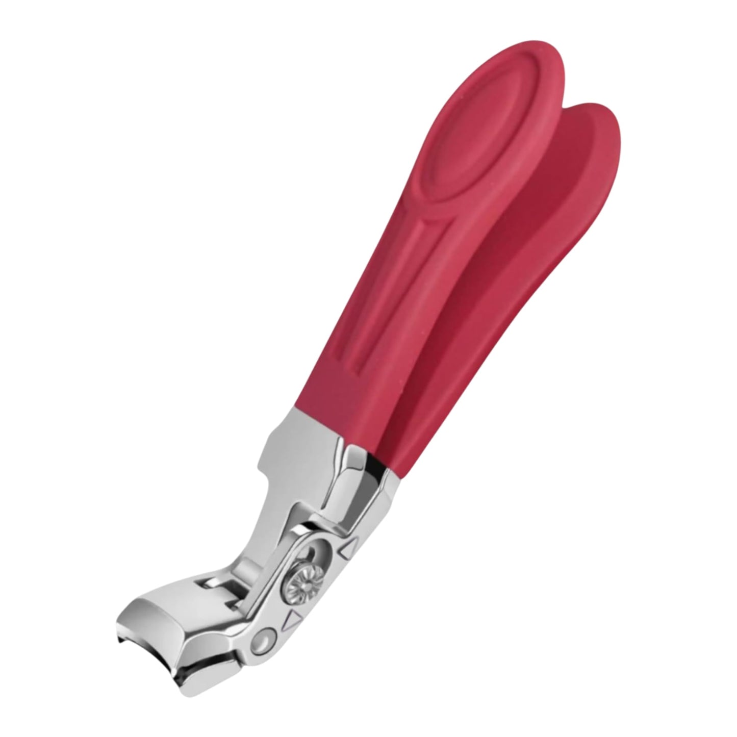 Professional Ruby Red Angled Nail Clippers for Seniors – 5'' Elegant Thick Toenail Clipper with Nail File, Ultra-Sharp Blades, Nail Catcher, Easy Grip & Safe Home Manicure & Pedicure Care Tool