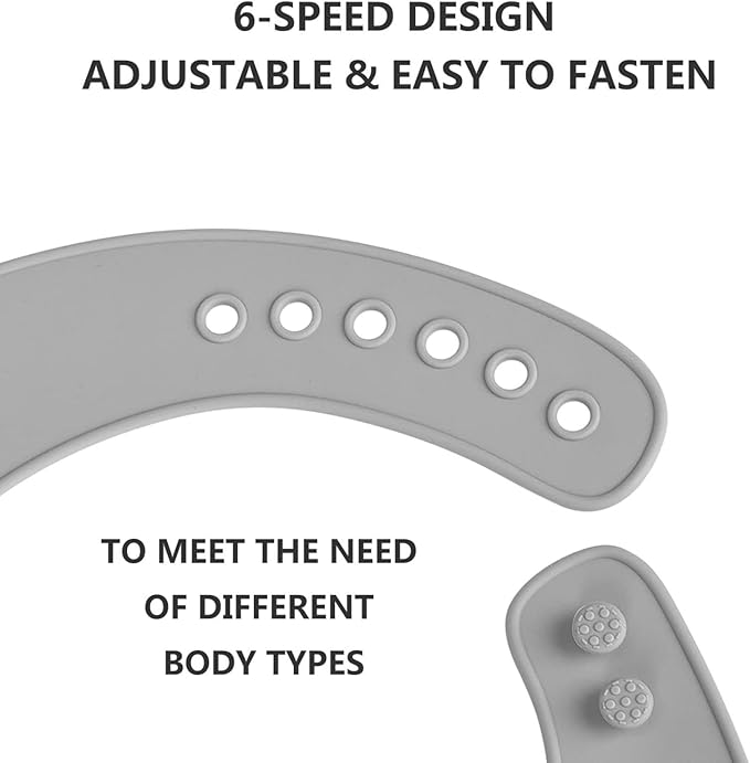 Adult Bibs for Eating - Silicone Bibs for Men, Women Elderly - Washable Adult Bib with Crumb Catcher (Gray)