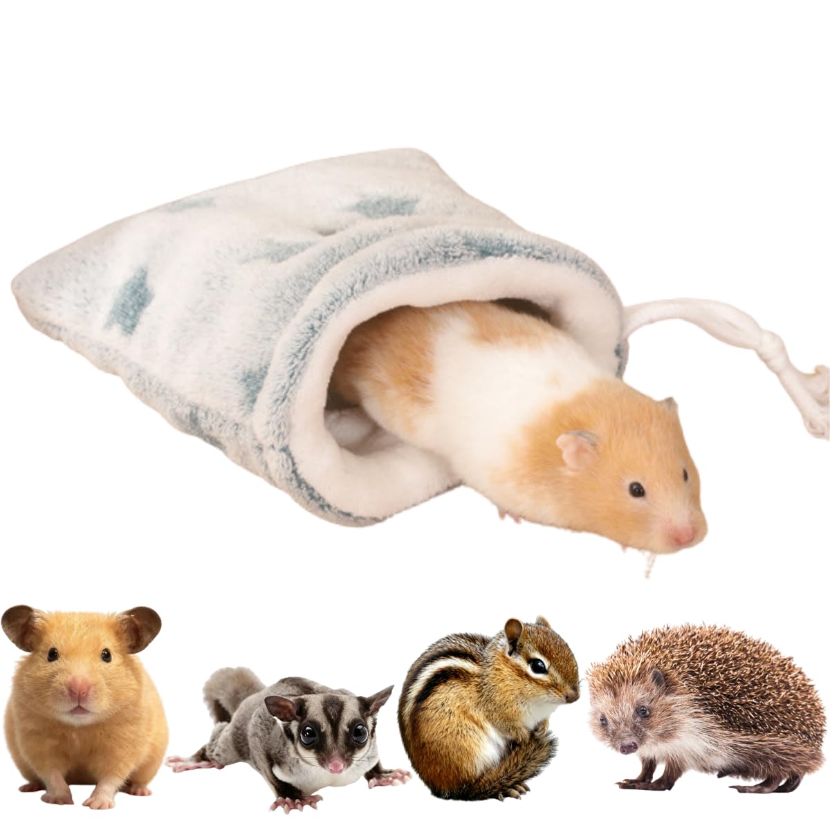 Warm Hamster Travel Bag Fleece Sugar Glider Bonding Pouch Carrier (Pink)
