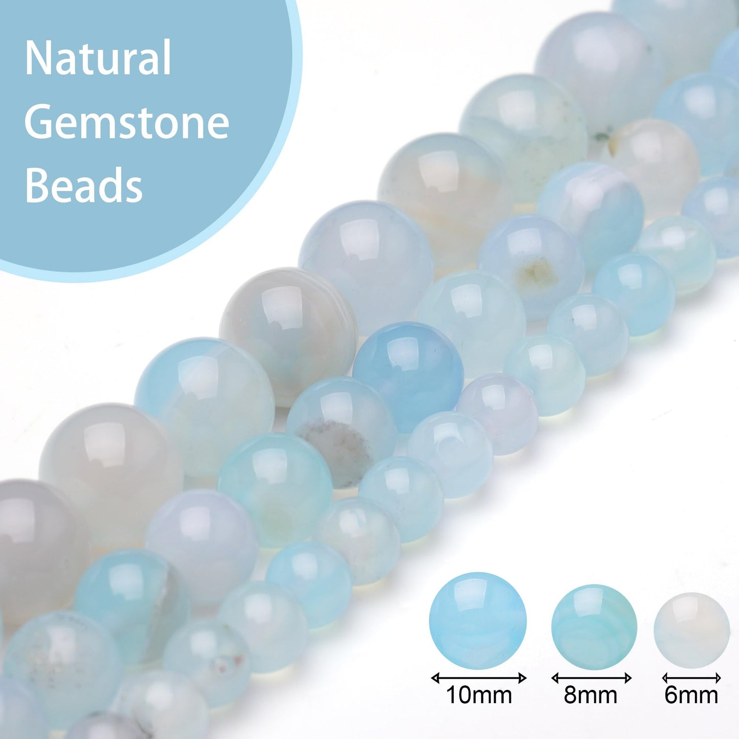Chicager 8mm Natural Stone Beads for Jewelry Making,Sardonyx Polished Smooth Round Gemstone Beads for Bracelet Necklace 15 Inch
