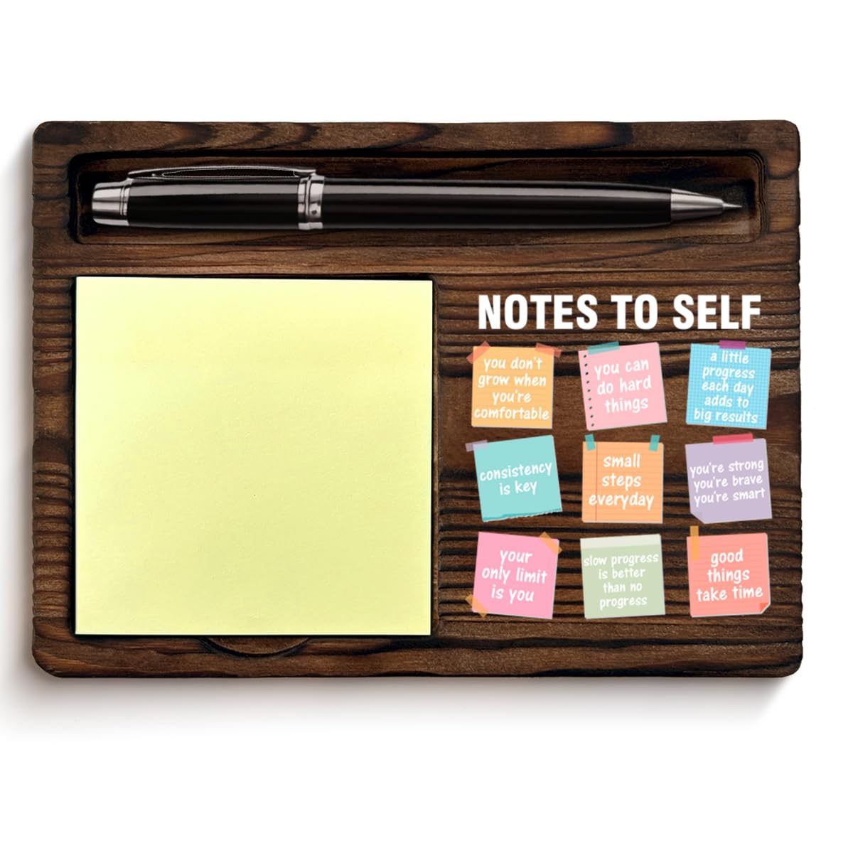 Motivational Mental Health Sticky Note Holder Positive Affirmations Gifts Note to Self Post It Note Dispenser for Therapy Office Desk Decor