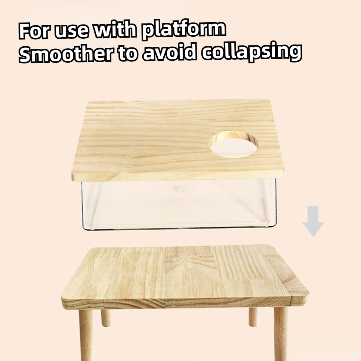 Copfeu Hamster Sand Bath Box Container, Mini Pet Sandbox Lid Design Take Bath Wooden Sandbox Dust Bath, Transparent Bathroom & Digging Box Acrylic Hamster Litter Box Small Animal Accessories (C)
