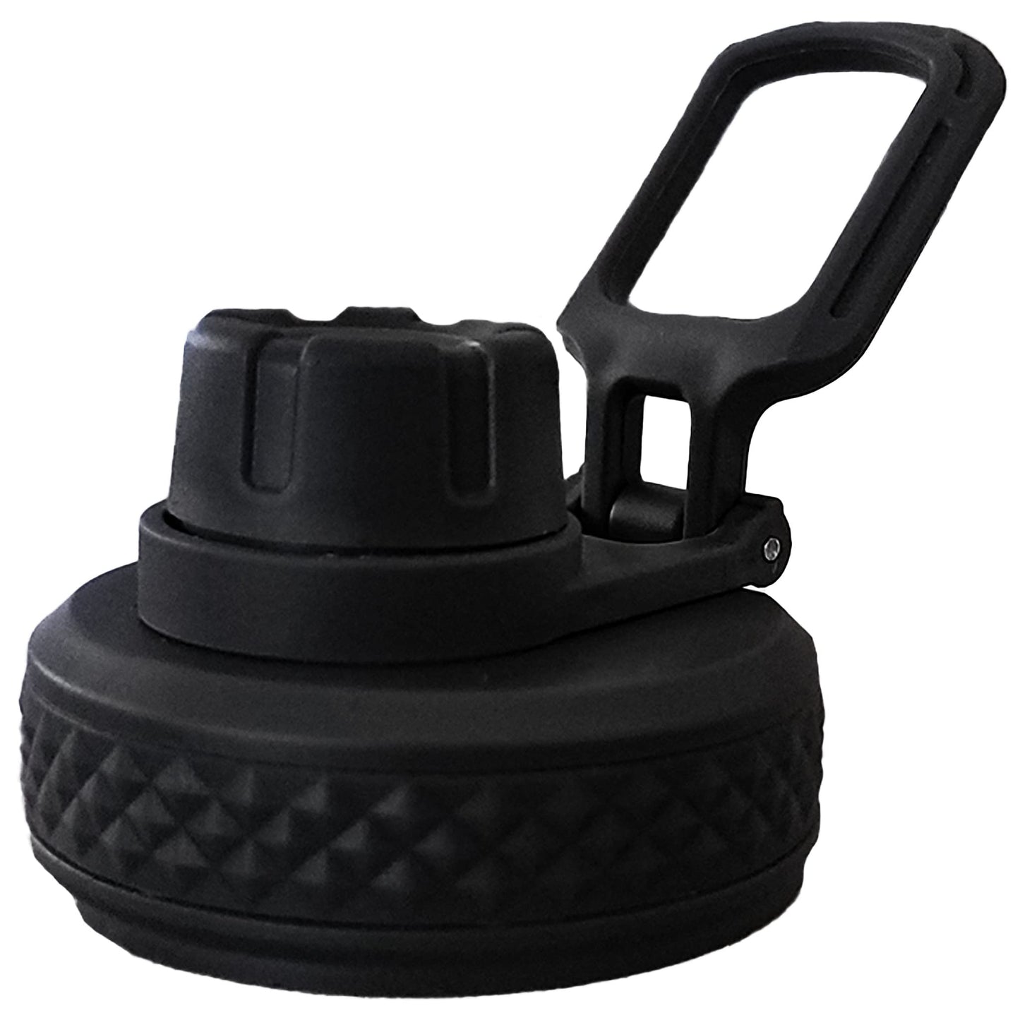 Water Bottle Lid Replacement for Battle Bottle - Chug Cap Tops for 32 oz, 40 oz, and 64 oz Wide Mouth Vacuum Sealed Water Bottles by Iron InfideI (Black)