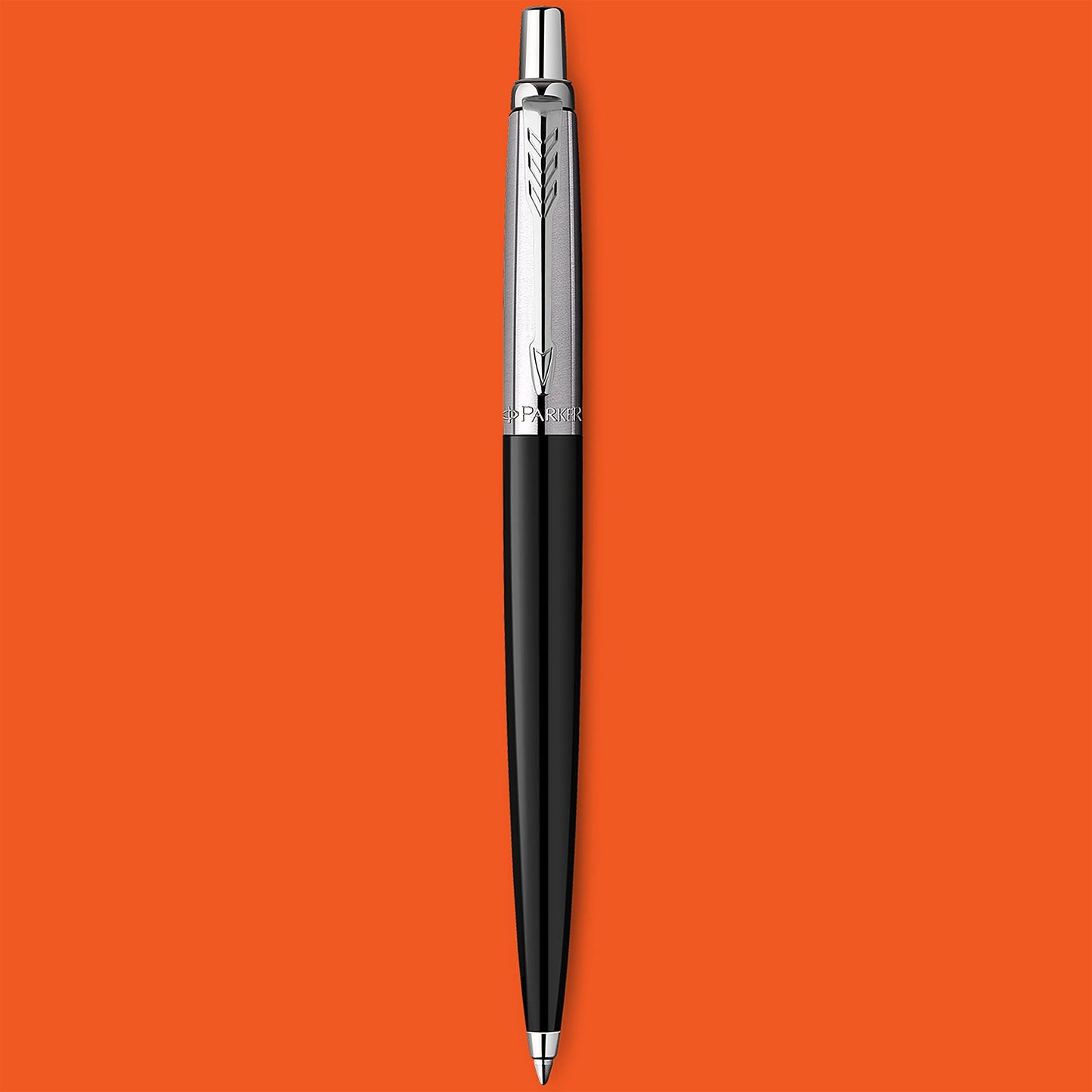 Parker Jotter Originals Ballpoint Pen, Classic Black Finish, Medium Point, Blue Ink, 1 Count - Signature Retractable Design