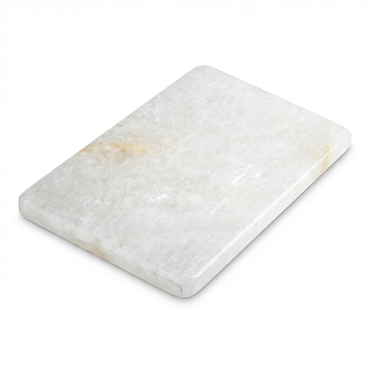 Lierlava Natural White Quartz Cutting Board - 11.8" x 7.9" x 0.7" Translucent Stone Pastry Board for Baking & Chocolate, Elegant Quartz Cheese Plate & Serving Tray, Unique Housewarming Gift