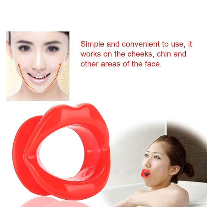 Lip Trainer,ANGGREK 1 Silicone Face Lifting Oral Exerciser Mouth Muscle Tightener Tightening Anti-Wrinkle Tool Red(red)