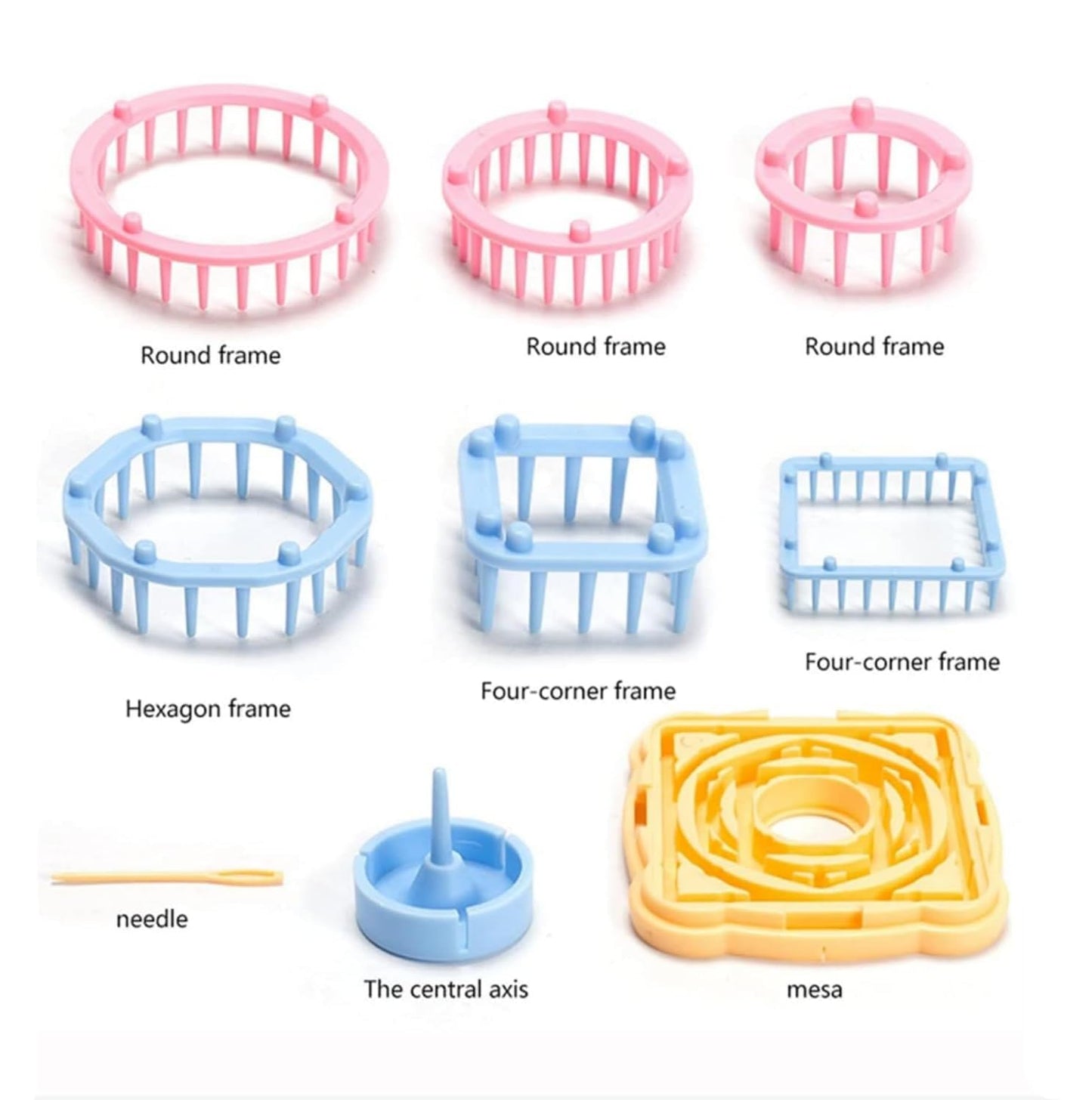Ayasee Weaving Loom Kit, Flower Knitting Loom Kit, Frame Looms, Knitting Wool, Round/Square Knitting Looms Craft Kit Multi Color (Flower Maker)