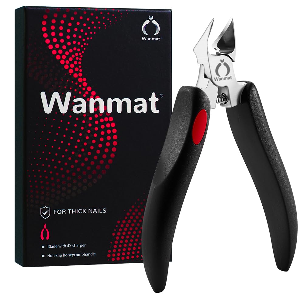 Toe Nail Clipper for Ingrown or Thick Toenails,Toenails Trimmer and Professional Toenail Nipper for Seniors with Stainless Steel Surper Sharp Blades (Soft Handle Nail Clippers for Thick Nails)